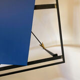 Art Deco wrought iron side table with brass arrow decor, from the 1940s