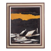 Painting, The Winter Aurora”, Scandinavian design, 1970s