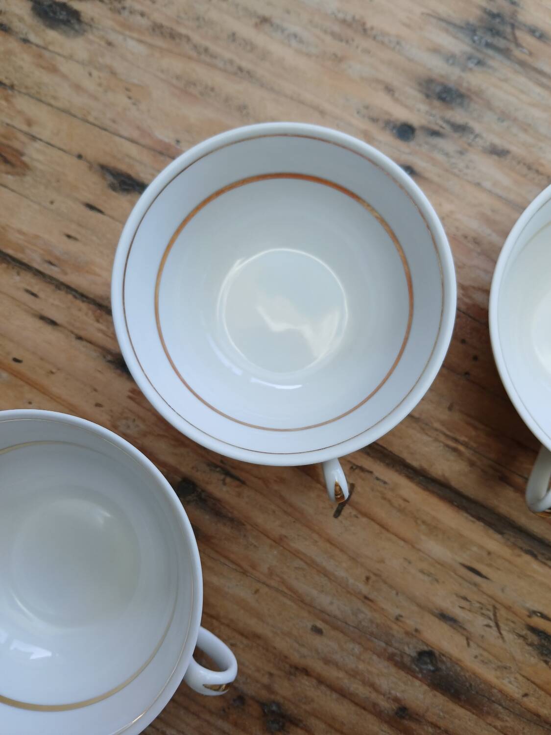 Set of 7 Limoges porcelain cups and saucers