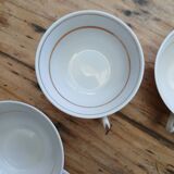 Set of 7 Limoges porcelain cups and saucers