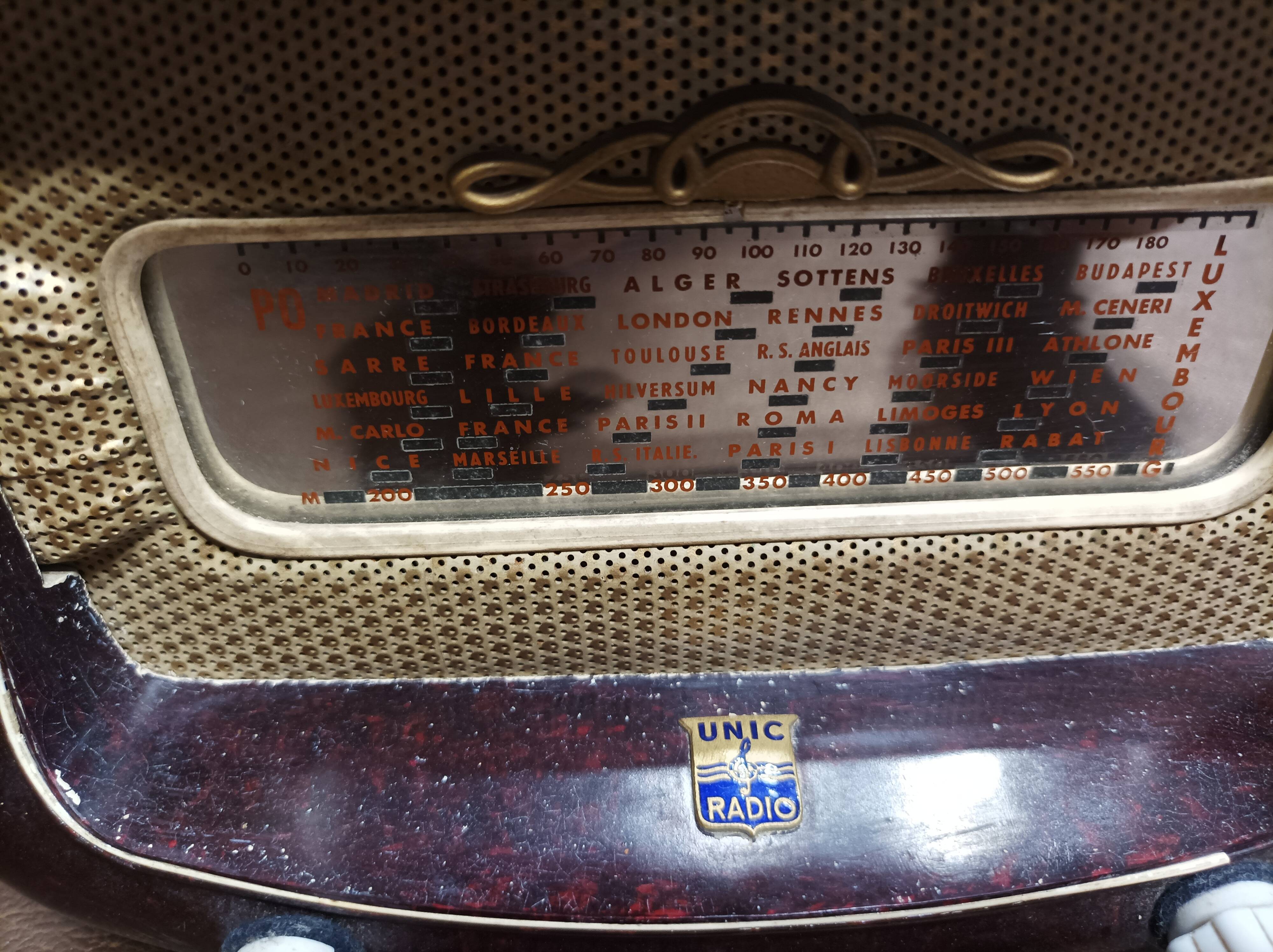 Radio lamp set tsf "unic radio" bakelite 50s