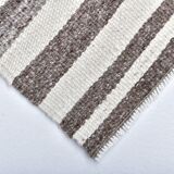 brown cream wool runner kilim , kilim for corridor  76x268 cm