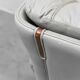 Pair of vintage armchairs in grey leather and wood, 1950s modernism