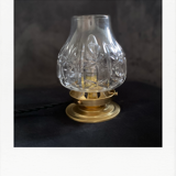 Brass and crystal table lamp