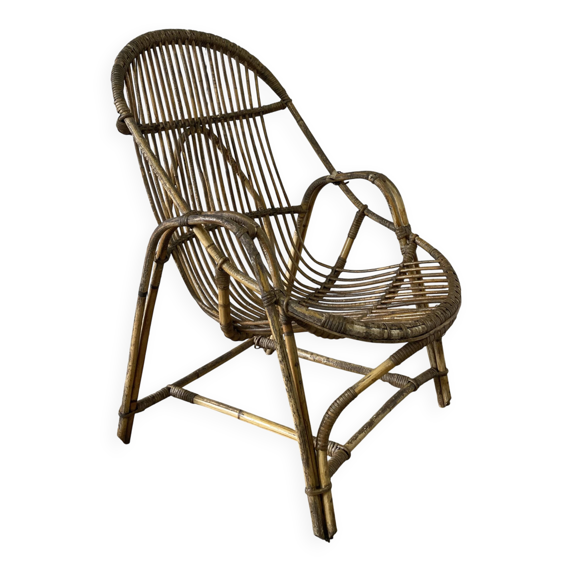 Vintage rattan armchair