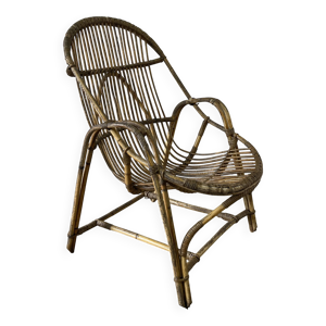 Fauteuil rotin vintage