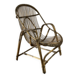 Fauteuil rotin vintage
