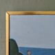 Mid-Century Modern Swedish Oil Painting "Coastal Musing" Framed Landscape