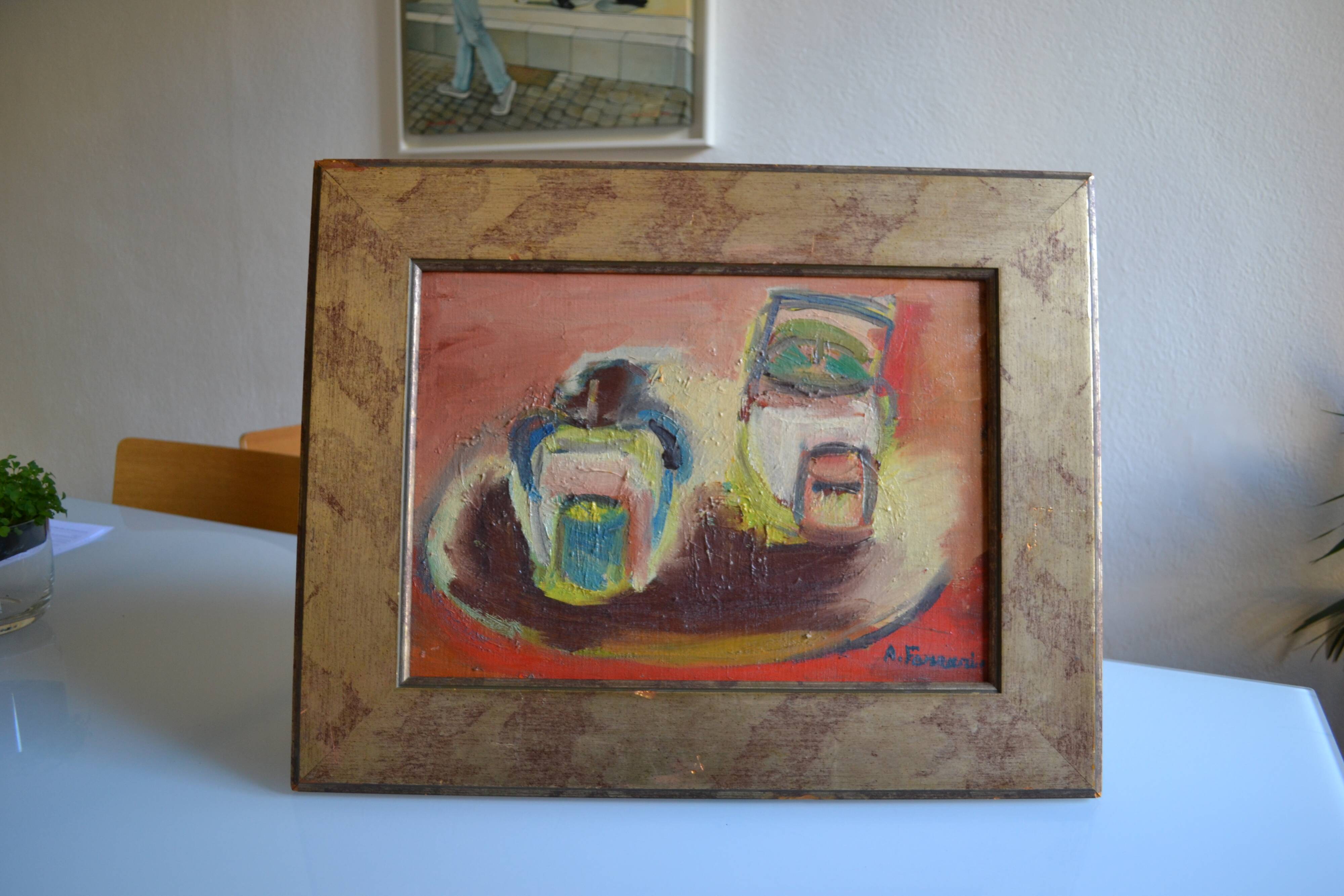 Antoine Ferrari (1910 1995) Still life Oil painting on canvas