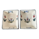Set of 2 porcelain soap dishes with Breton couple motifs