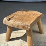 Small side table or stool in four-legged blond teak H:30 L43 l30