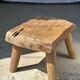 Petite table d'appoint ou tabouret en teck blond quadripode H:30 L43 l30
