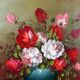 Oil painting painting bouquet of flowers