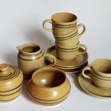 Set coffee cups Sarreguemines sugar bowl and vintage milk pot service"Cottage"
