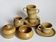 Set coffee cups Sarreguemines sugar bowl and vintage milk pot service"Cottage"