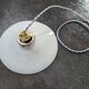 Suspension, Art Deco portable lamp in smooth opaline