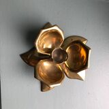 Bougeoir fleur laiton doré