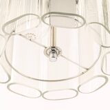 Cylindrical suspension light with crystal glass by Doria, Germany, 1970s.