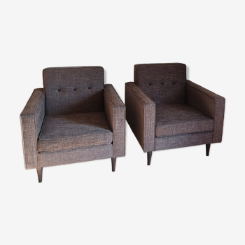 Paire de fauteuils Kann design années 50