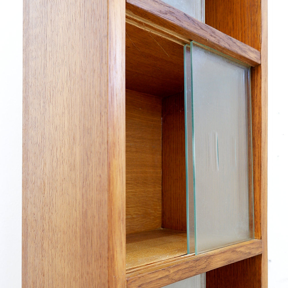 Large vintage glass library mid-century - 1960s
