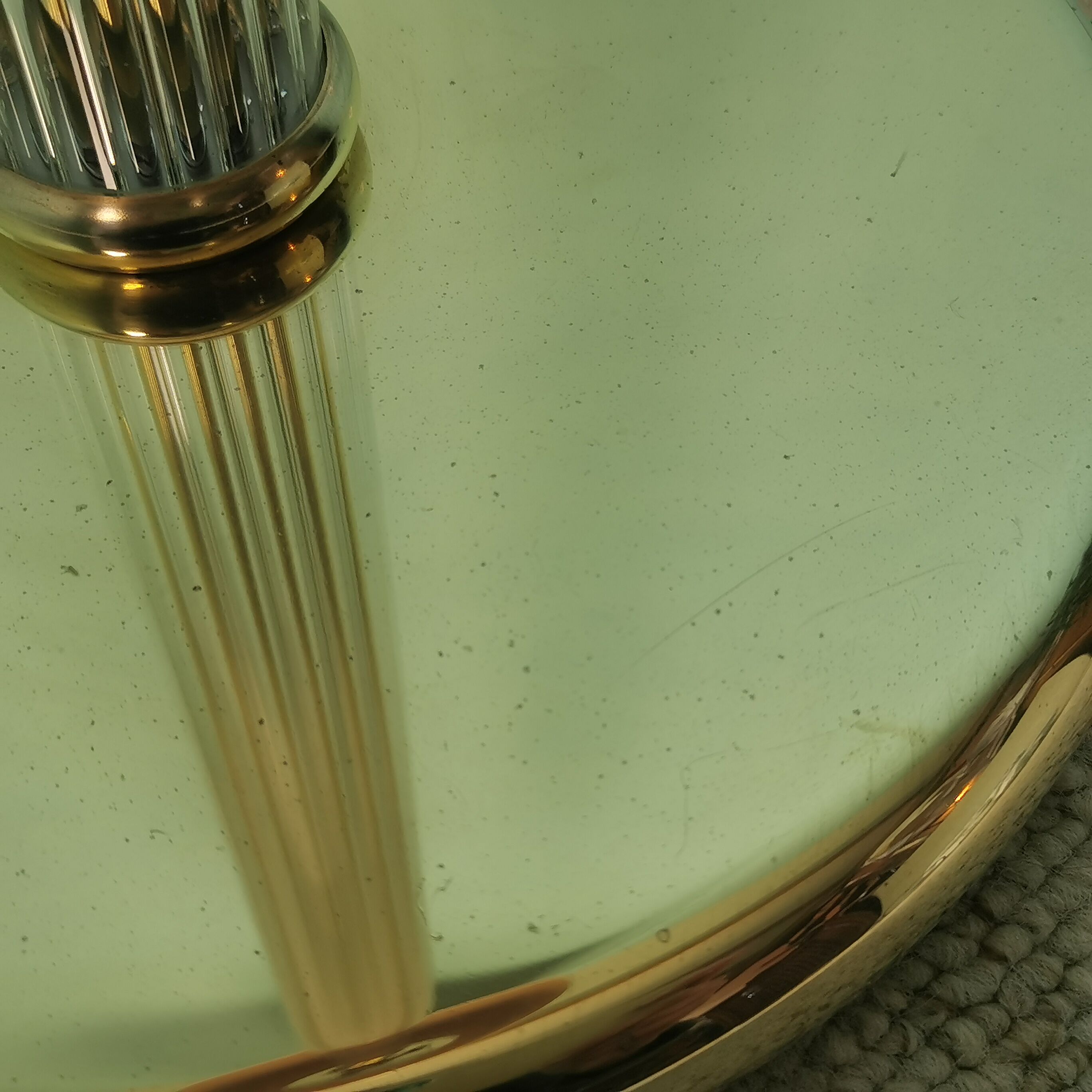 Brass and glass floor lamp