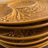 6 plates slurry for artichokes in Gien earthenware, 1960