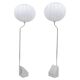 Pair of Bergboms marble and steel floor lamps from the mid-century, 1970s, Sweden.