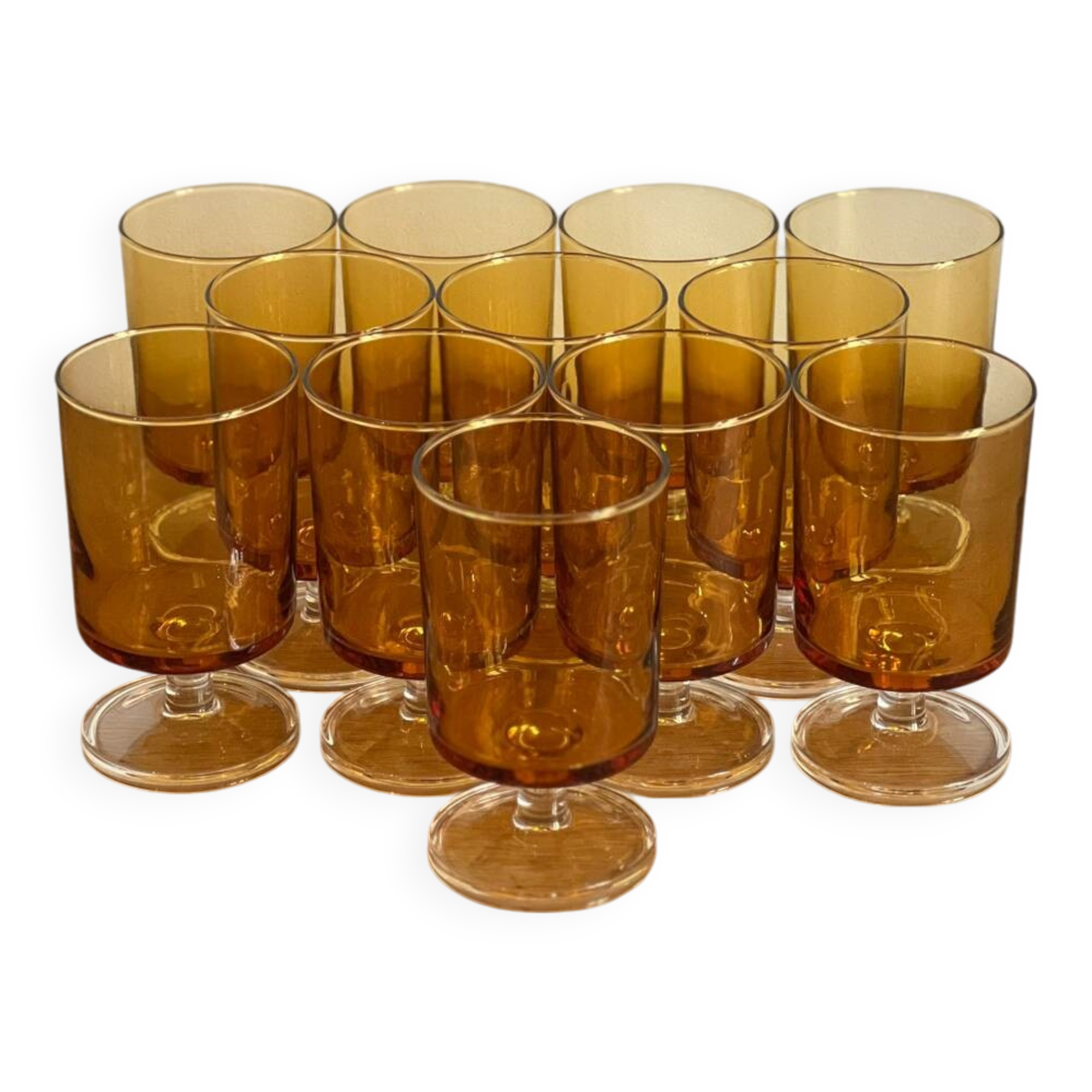12 Verres ambre modèle Cavalier