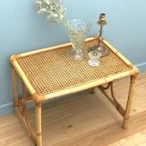 Rattan coffee table with canning tray
