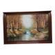 Large oil painting on canvas signed Miguel