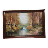 Grande Peinture à l' huile sur toile signée Miguel