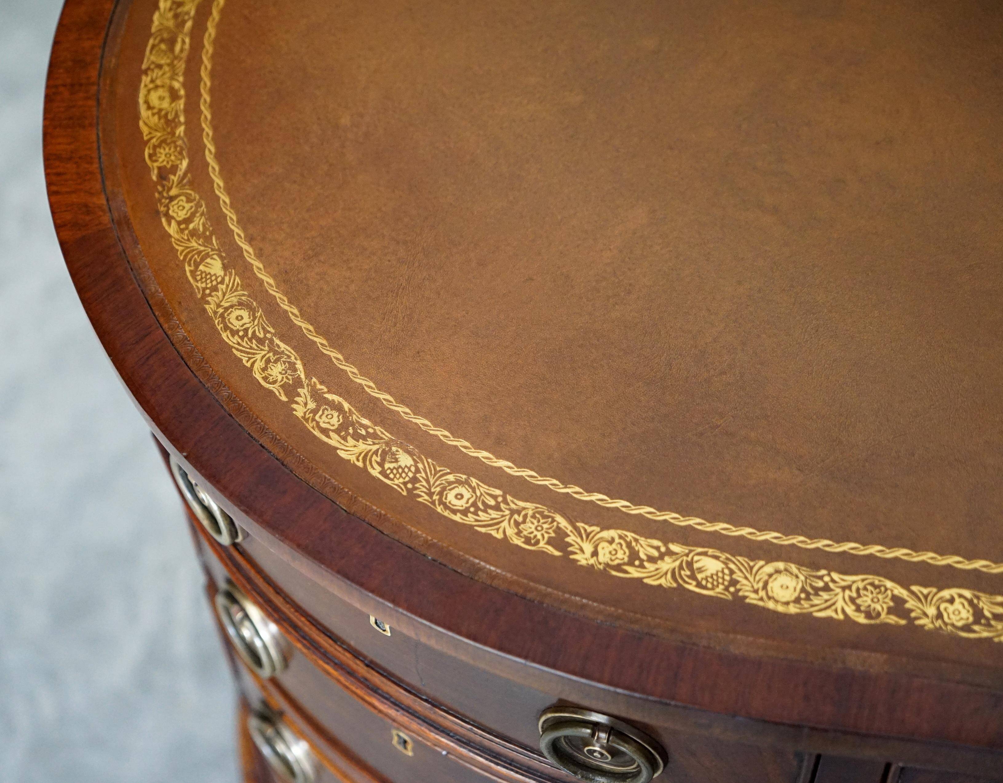Victorian desk with leather top, restored.