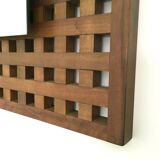 Vintage Pair of Square Walnut Mirrors Produced by Sant'Ambrogio e Deberti, Italy