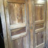 Front of old double door walnut cabinet