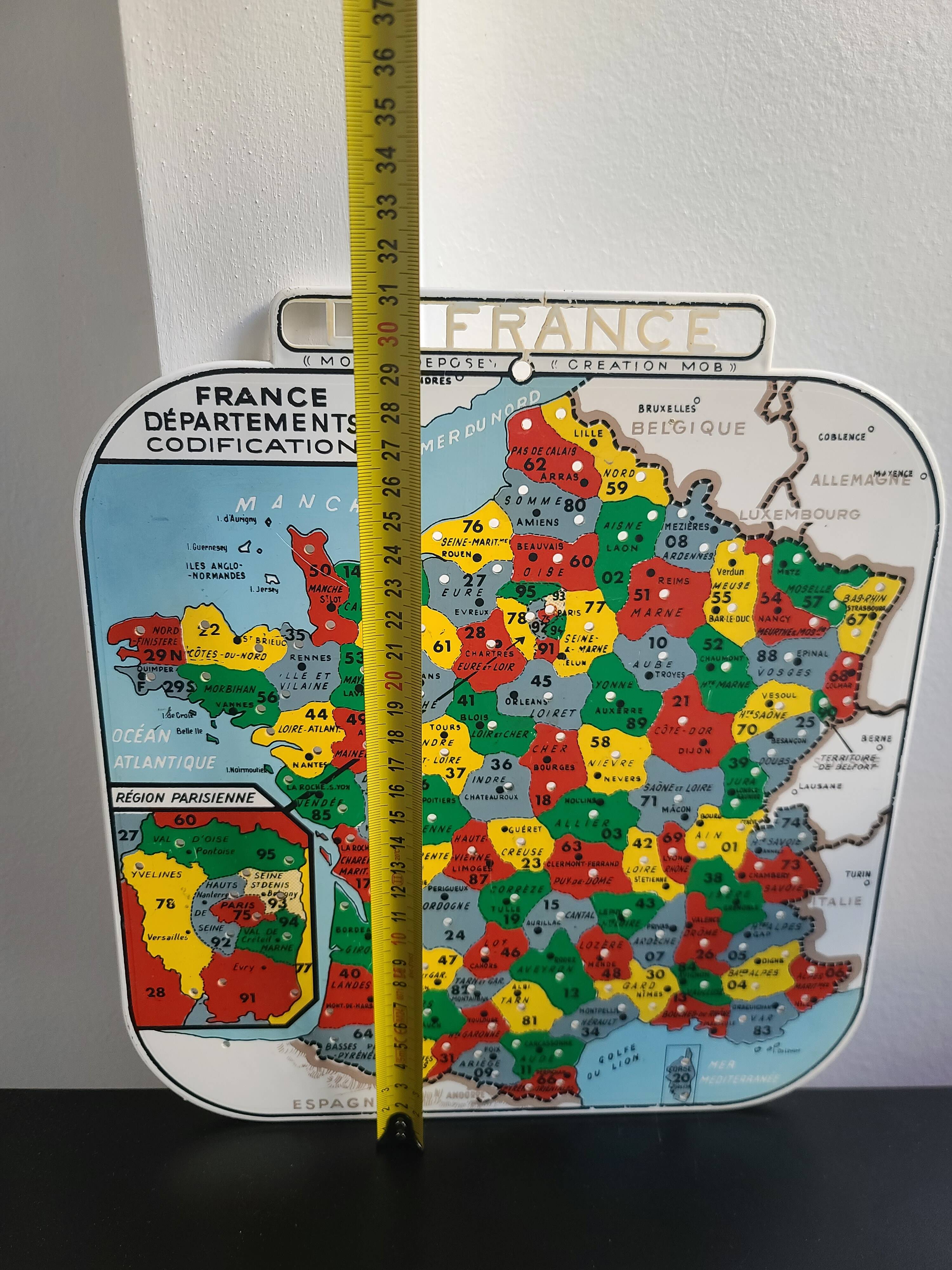 Vintage educational game: France's departments codification Mob