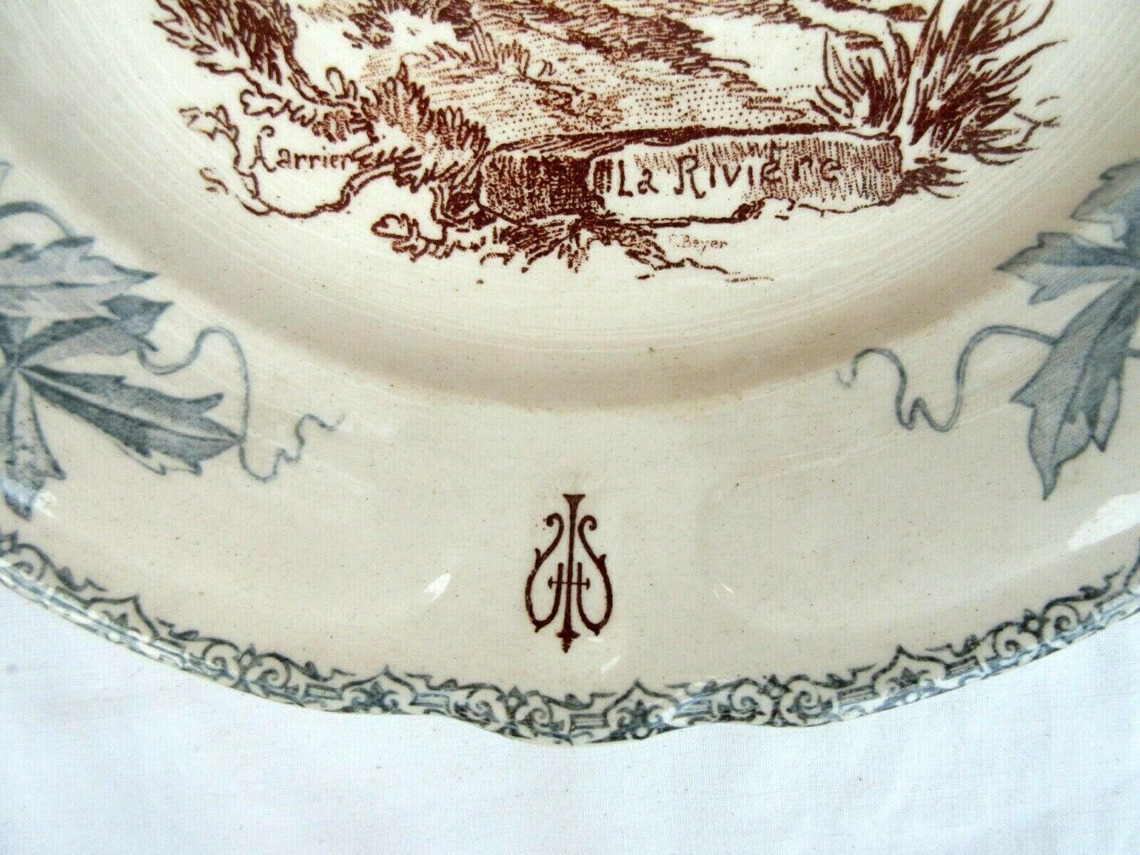 Assiette HB Choisy le Roi série Louis XIII modèle La RIVIERE
