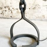 Brutalist floor lamp welded chain