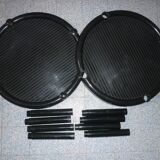 Black table with 2 trays, 1970