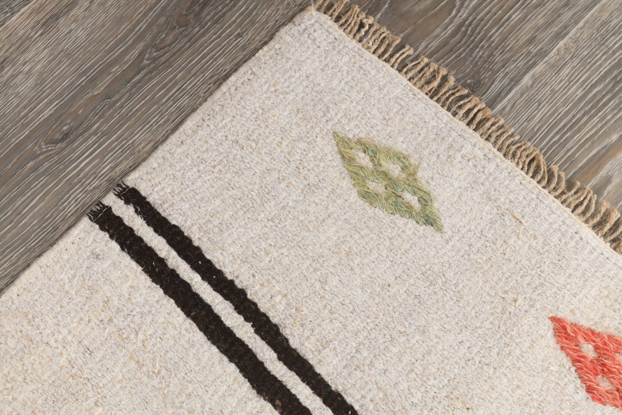 Tapis de couloir contemporain blanc et noir 2x9, 76x263 cm