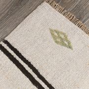 Tapis de couloir contemporain blanc et noir 2x9, 76x263 cm