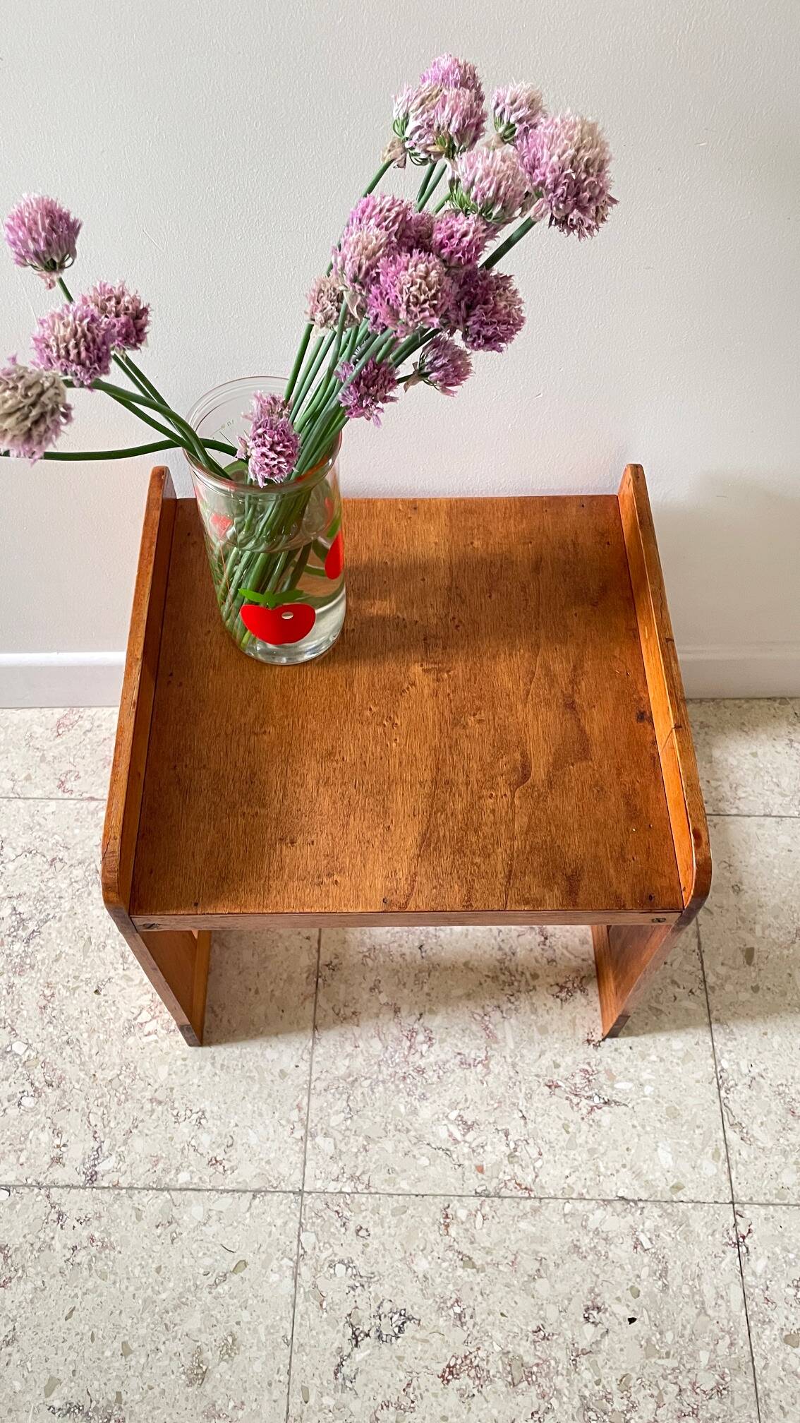 Geometric coffee table wood vintage honey