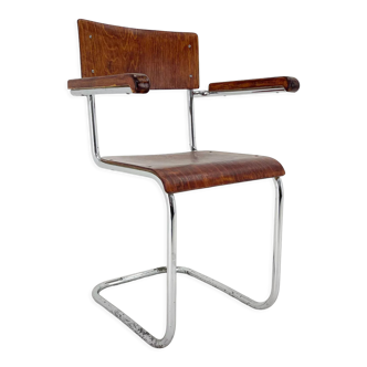 1960's Chrome Tubular Chair with Armrests