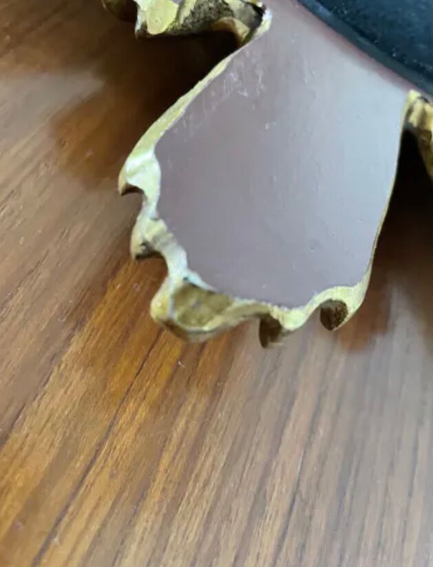 Vintage sun mirror in golden resin 60s/70s