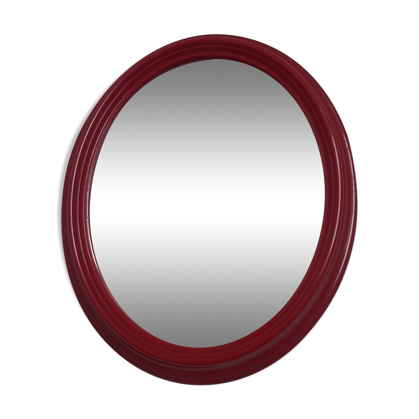 Vintage oval red mirror 60s 70s