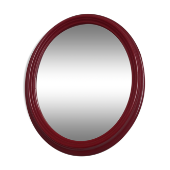 Vintage oval red mirror 60s 70s