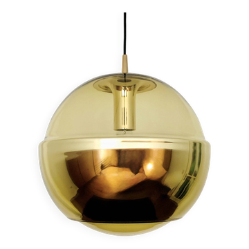Golden Space Age Glass Pendant Lamp by Peill and Putzler