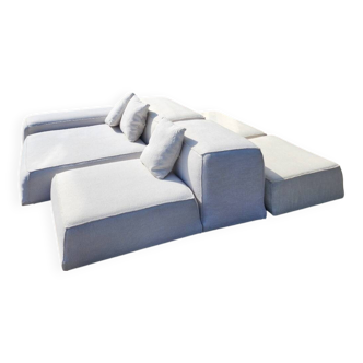 Canapé Living Divani - Extrasoft - blanc/beige
