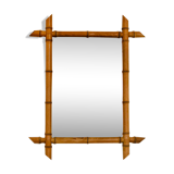 Wall mirror in faux bamboo wood 60x48cm