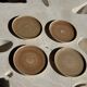 Set of 4 hand-painted Pornic stoneware plates D21