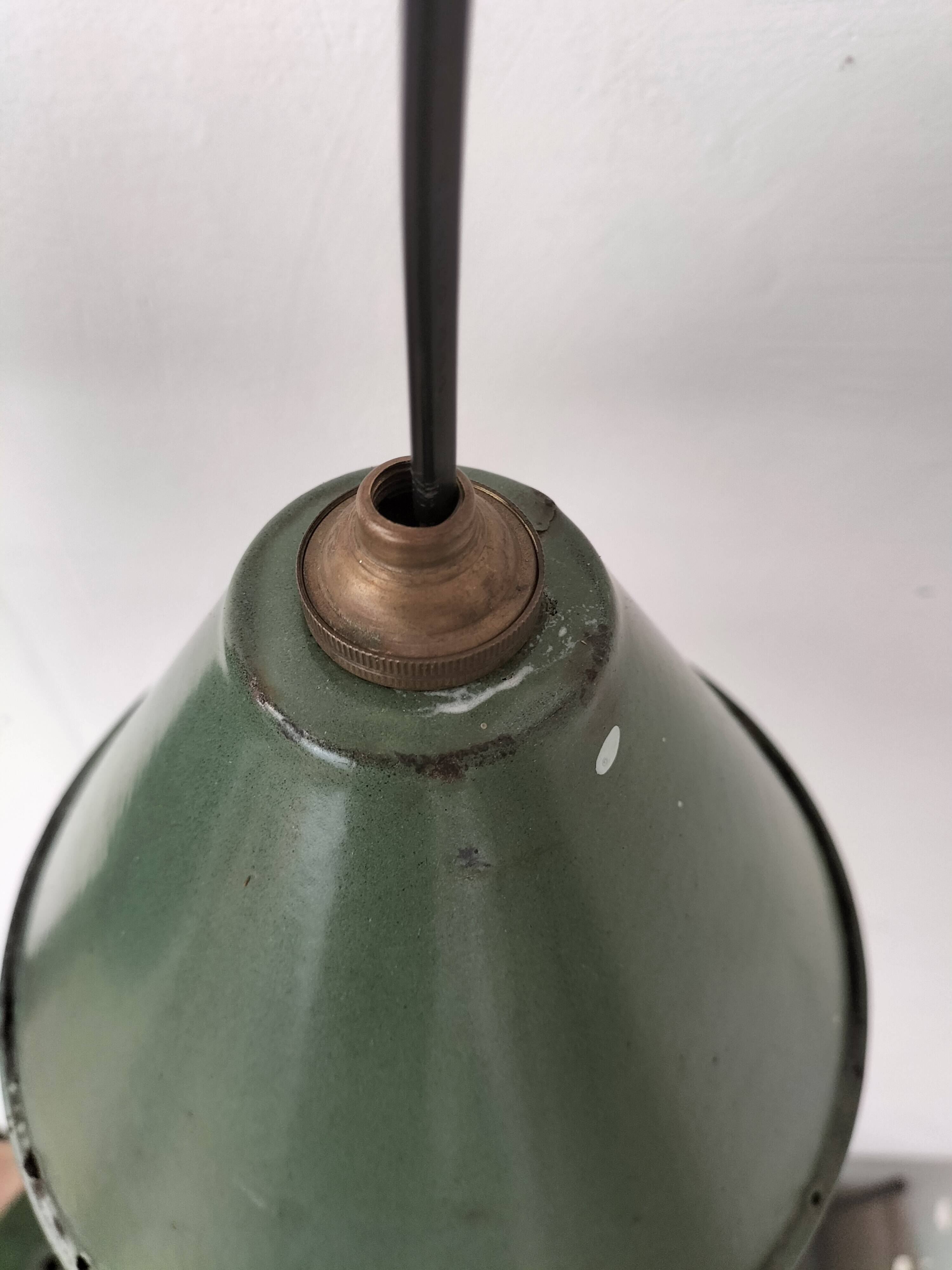 Enamelled sheet metal cone pendants